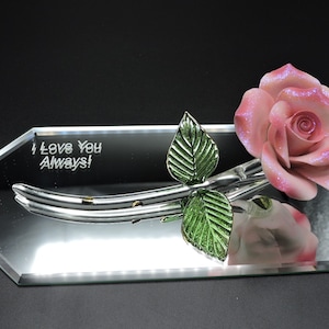 Hand Made Glass - Pink Rose