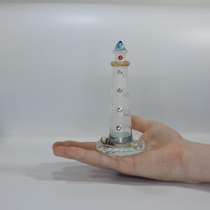 Handmade Blown Glass Lighthouse - Beacon of Light