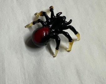 Handmade Blown Glass Mini Black Widow Spider