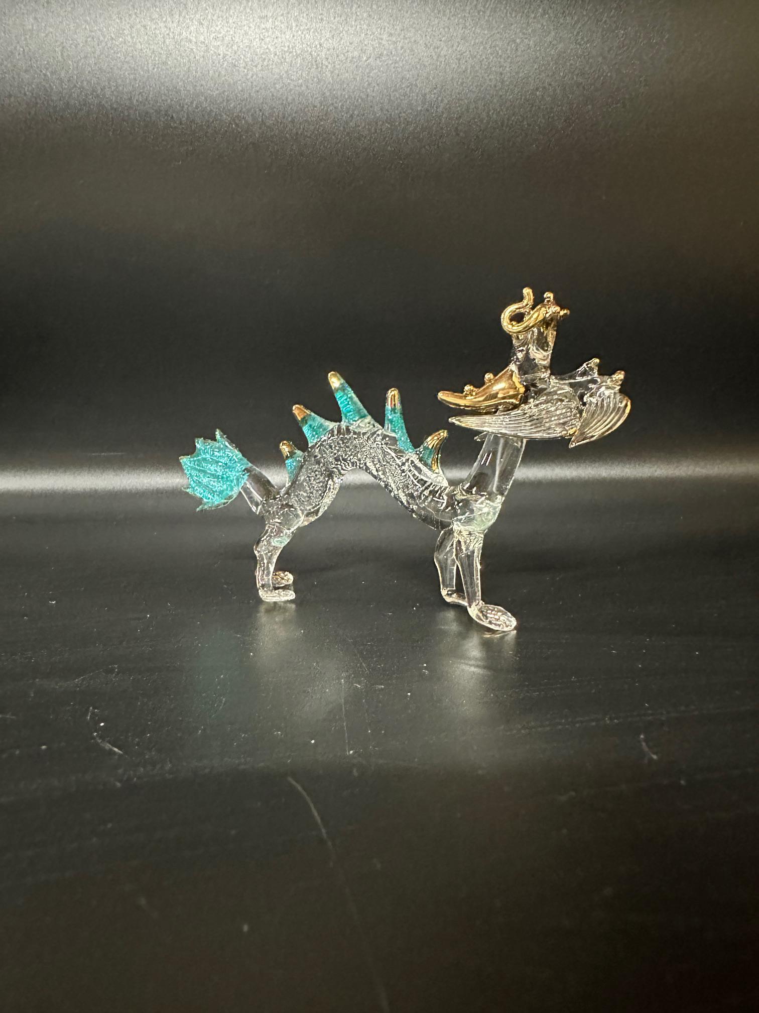 Handmade Glass Chinese Dragon With 22K Gold Trim - Etsy