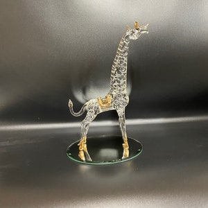 Handmade Glass Large Giraffe with 22K Gold Trim