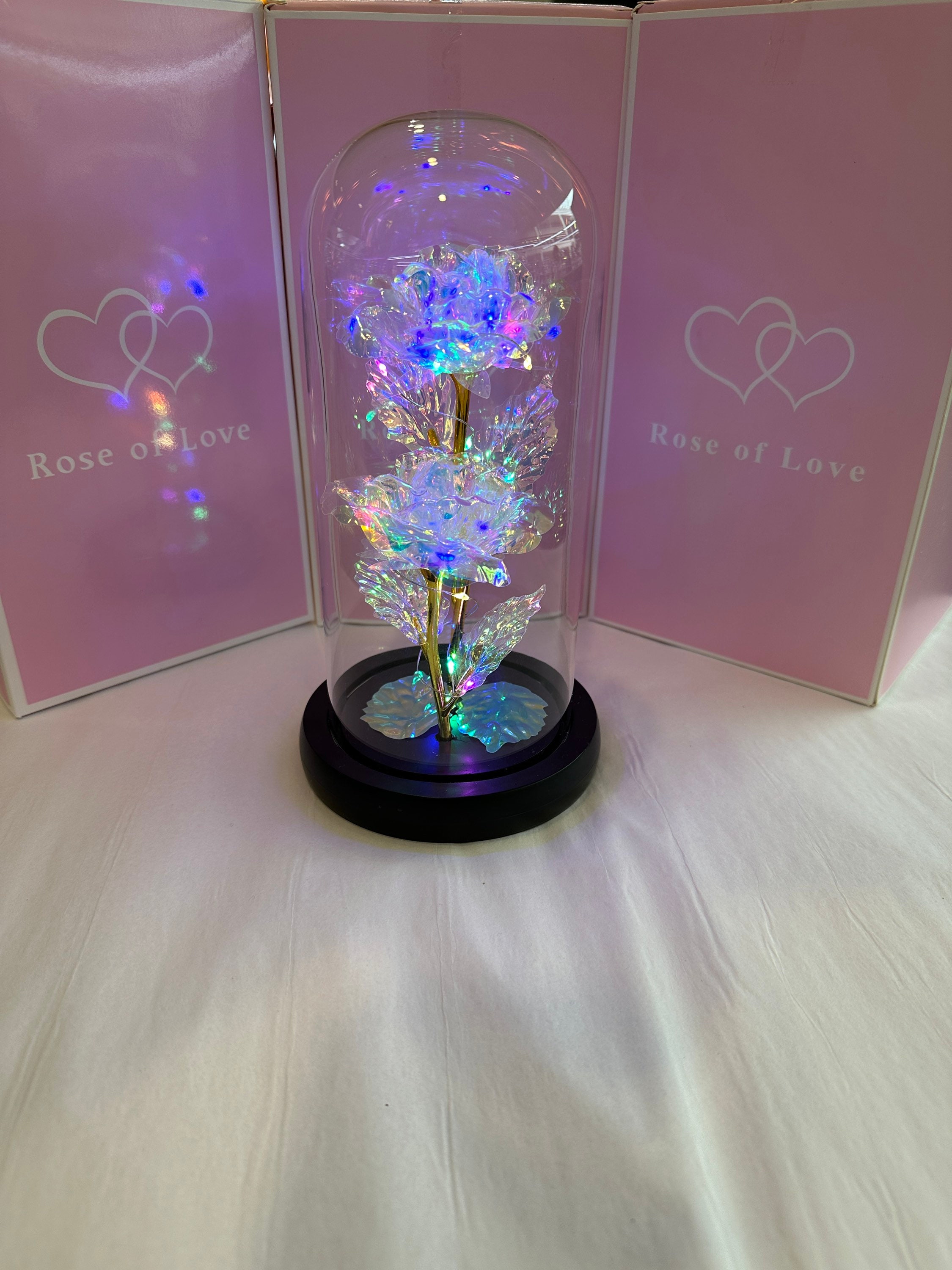 Willstar Everlasting Flower Glass Cover Rose Luminous LED Light Christmas  Gift Home Decoration Valentine's Day Gift 