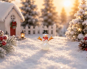 Hand Made Glass Mini Snowman