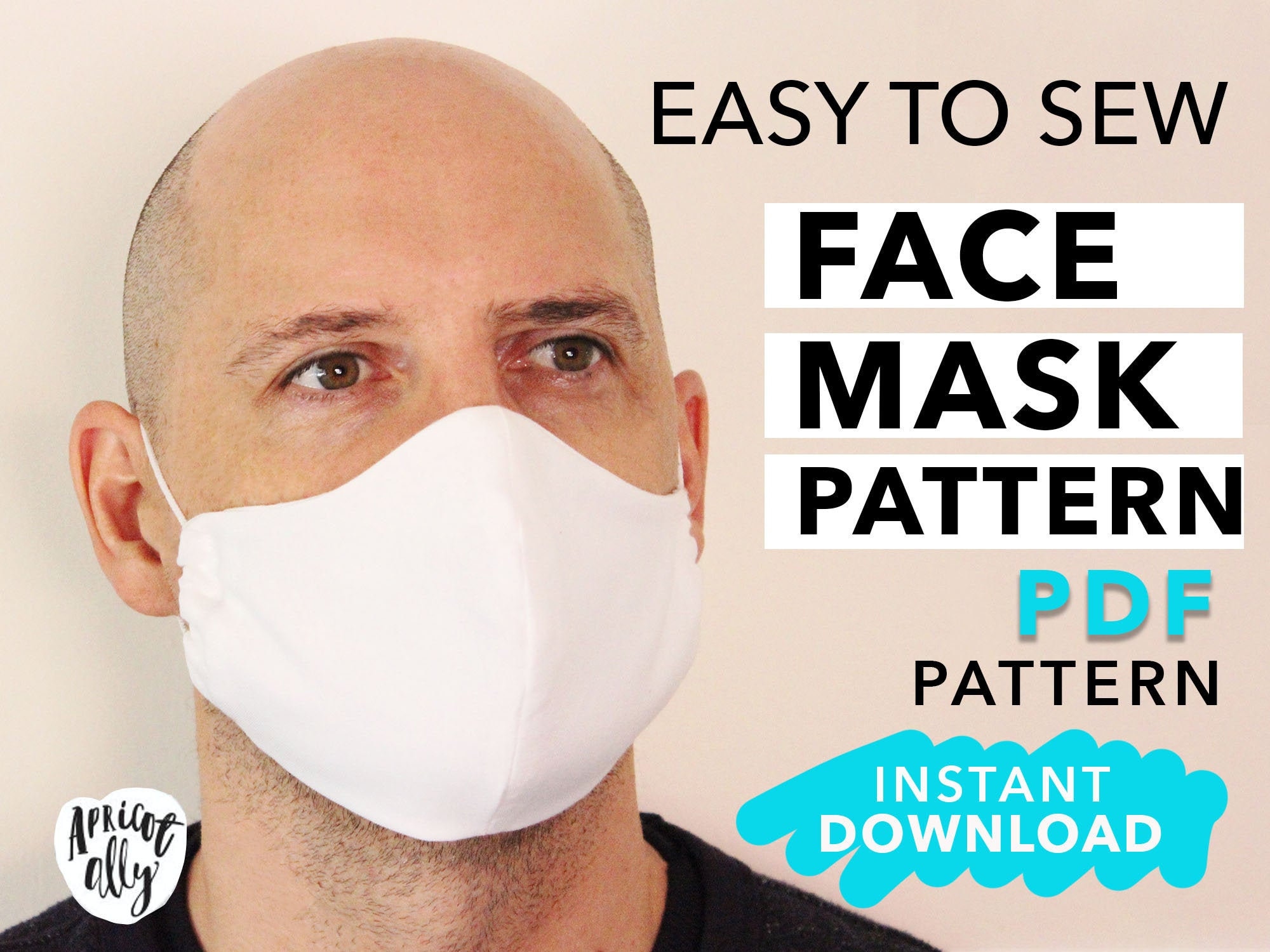 Button Face Mask Pattern Face Mask Pattern, Easy Sewing Pattern, Washable Face Mask, Filter ...