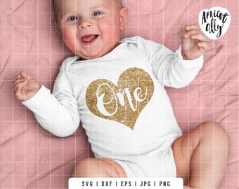 1st Birthday SVG, SVG First Birthday, svg Heart Gold, 1st Baby Birthday SVG, First Birthday Party, svg Cutting file, Instant Download - K015