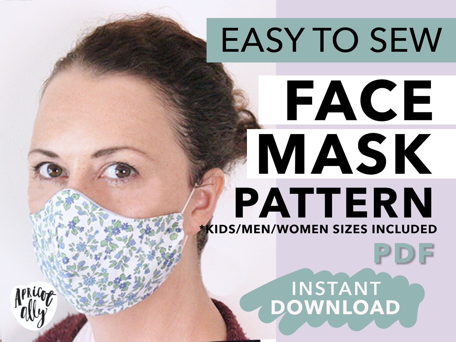 Face Mask Pattern Easy Sewing Pattern Washable Face Mask Etsy