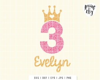 3rd Birthday SVG, SVG Third Birthday, svg Birthday Girl, Third Birthday svg, svg Cutting file, Birthday Three svg, Instant Download - K026