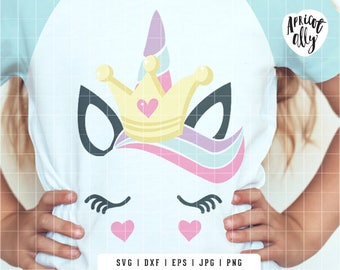 Unicorn SVG, Unicorn head Svg, Unicorn Clip Art, Unicorn Face SVG, Cute Unicorn SVG, Cricut, Silhouette Cut File, unicorn tshirt - K008
