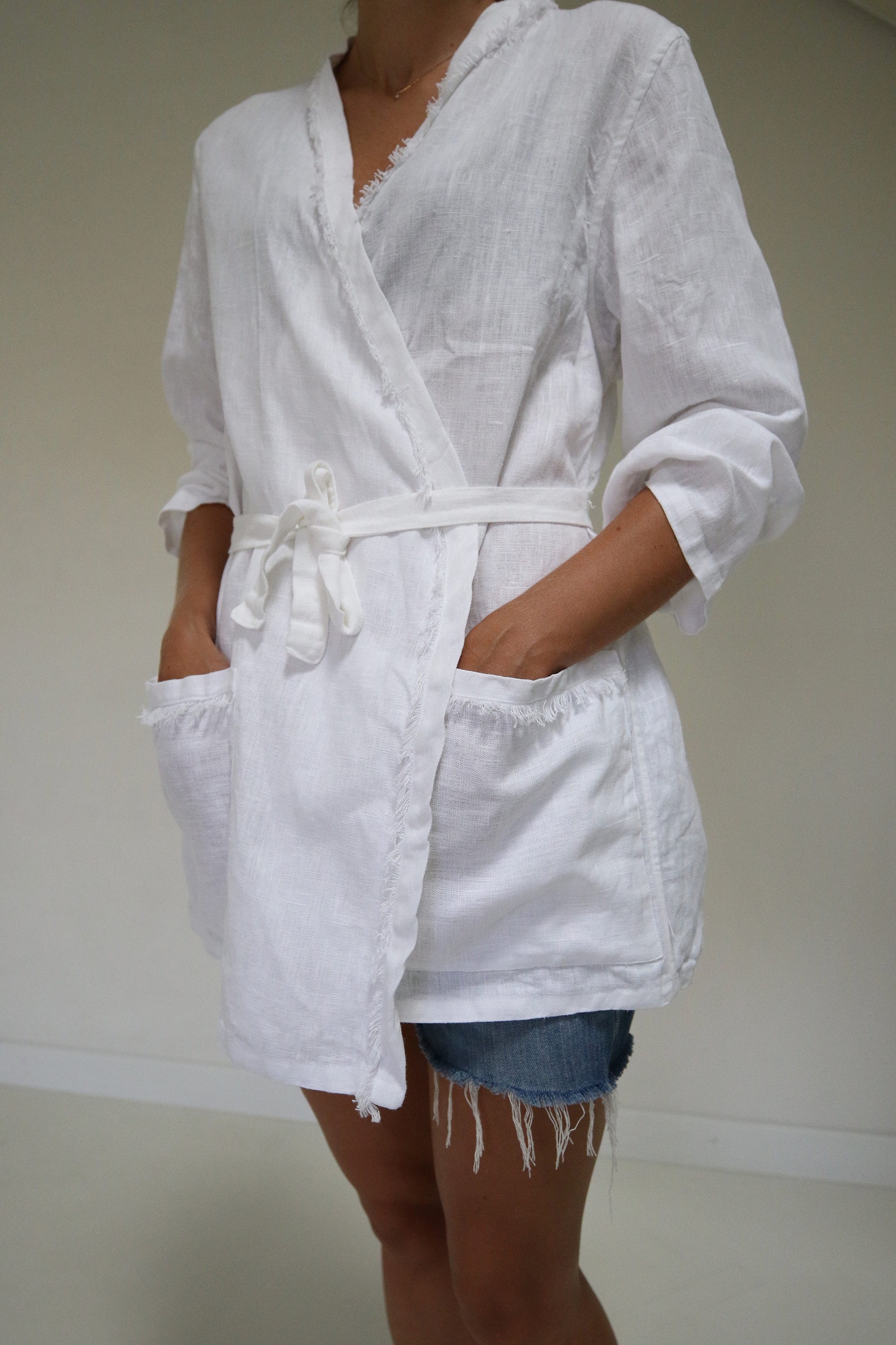 White Linen Bathrobe. Natural linen bathrobe from soft Etsy