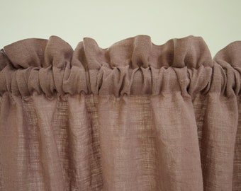 Natural Linen Curtain Panel: Rod Pocket, Semi Sheer, Farmhouse Style