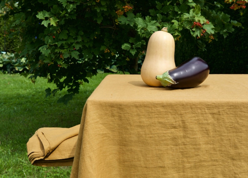 FREE SHIPPING. Linen Tablecloth in Moss Green. Softened Linen Etsy