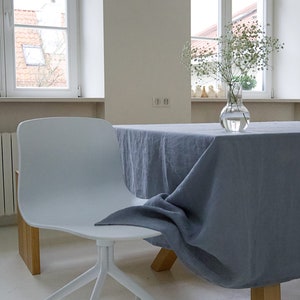 Leinen Tischdecke in Taubenblau. Stone washed Leinen Tischdecke. Bio Leinen. 100% Flachs. Hochzeitstischdecke. Vintage Tischdecke. Benutzerdefinierte Größe