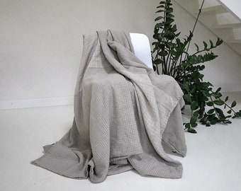 Natural Linen Bedspread. Natural Linen Blanket. Linen Coverlet. Sofa Throw. Bed Throw. Linen Bed Cover. Handmade Linen Bed Throw