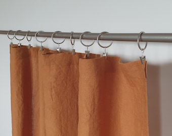Stonewashed Linen Curtain Panel: Natural Window Drape, Various Colors