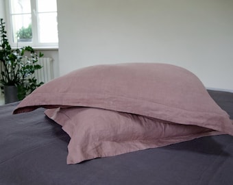 Woodrose Linen Oxford Pillow Sham - Soft Envelope Closure