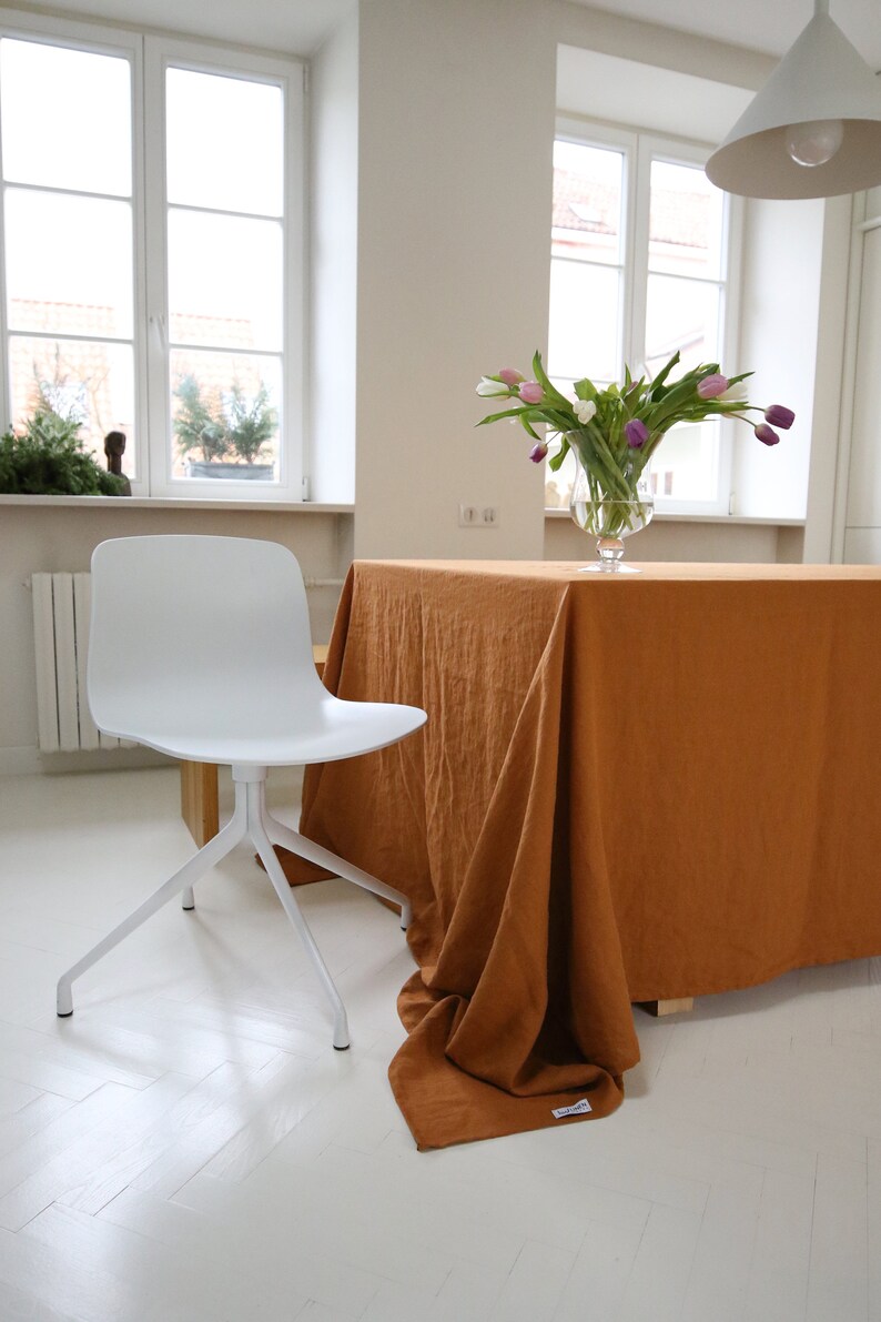 Natural Linen Large Tablecloth. Various Color. Stone Washed Etsy