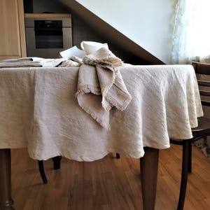 Steengewassen Europees linnen tafelkleed, aangepast formaat, rond, vierkant, rechthoekig, boerderij bruiloftsdecor