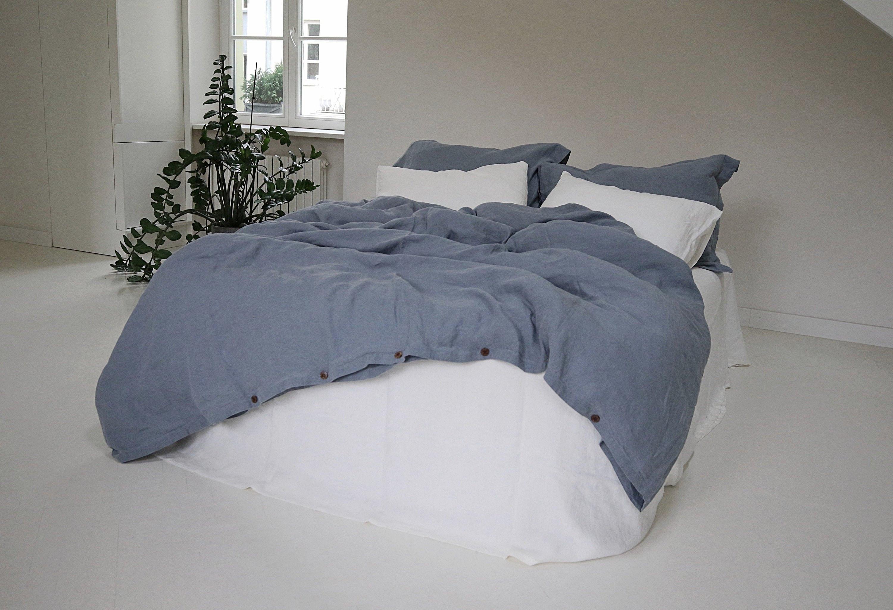 Linen Duvet Cover in dusty blue. Linen bedding in various Etsy