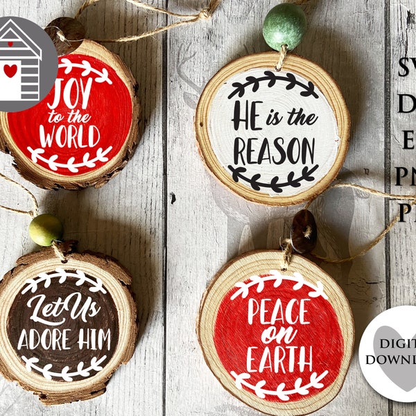 SVG Christ Joy to the World - Christmas Carol Bundle - EPS - PNG - Pdf - Dxf file - Digital Image - Laser Cut File - Ornament - Winter Song