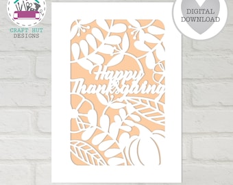 Danksagungs-Karte SVG Cut File DIY Papierschnitt Vorlage für Cricut Silhouette Laser-Schneidemaschinen