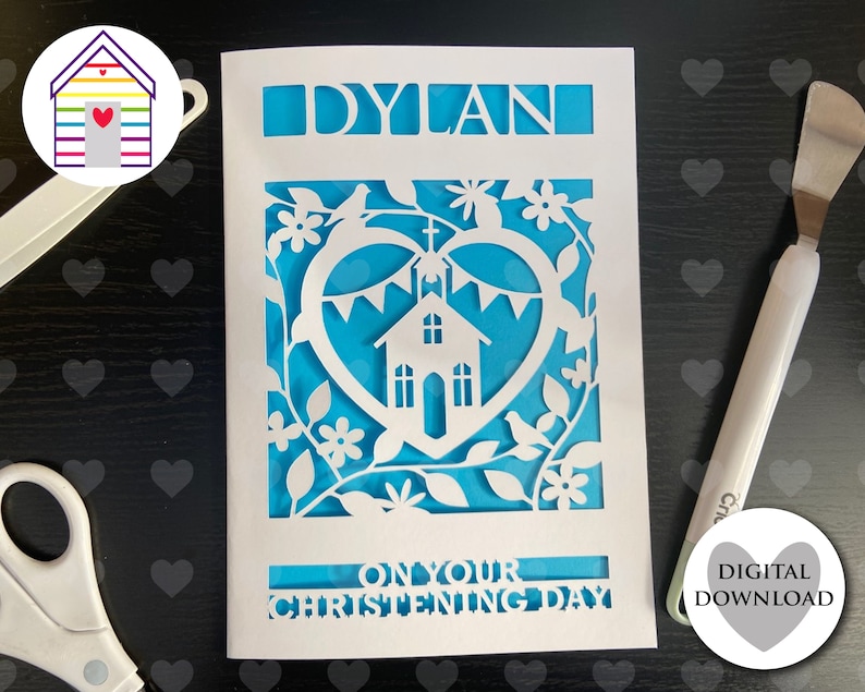 SVG Christening Card Digital Cut File EPS pngdxf File Etsy Canada