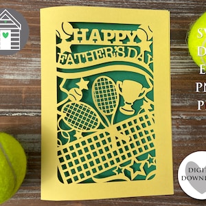 SVG Happy Father's Day Card - Tennis - Wimbledon - Digital Cut File ...