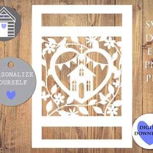 SVG Kirche Kapelle Blankokarte - Digitalschnittdatei -EPS -PNG-Dxf - Machen Sie Ihre eigene personalisierte Karte - Hochzeit Kommunion Taufe Taufe