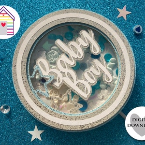 Adorno para tarta de bebé recién nacido en forma de coctelera en formato SVG 3D - Archivos de corte para Cricut o máquina de corte - Eps - Dxf - Png - Pdf - Baby Shower - Fiesta de revelación de género