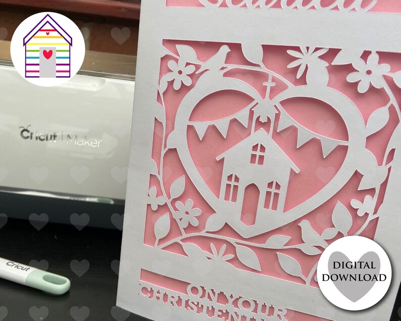 SVG Christening Card Digital Cut File EPS pngdxf File Etsy Canada