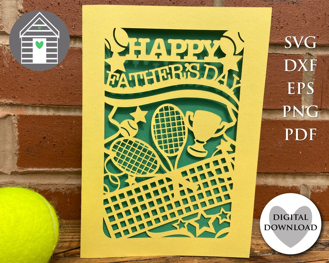 SVG Happy Father's Day Card - Tennis - Wimbledon - Digital Cut File ...