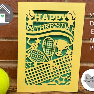 SVG Geburtstagskarte - Tennis - Wimbledon - Digitalschnittdatei -EPS -PNG-Dxf - Machen Sie Ihren eigenen Papierschnitt mit Cricut - Laser Cut