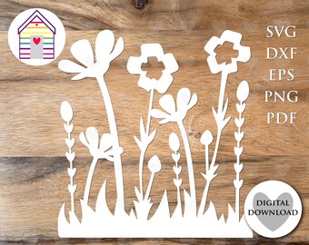 Wildflower Meadow SVG: Floral Cut File (Digital Download)