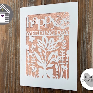 SVG Wedding Marriage Greetings Card - Personalised  - Digital Cut File -EPS - Pdf - PNG - Dxf file - Make Your Own - Cricut Laser Papercut