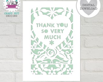 Thank You Card SVG: Teacher, Nurse Appreciation - Thanksgiving Cut File (Digital Download)