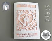 SVG First Holy Communion Card - Digital Cut File -EPS Png Dxf - DIY Personalised Card Template for Cutting Machines- Cricut - Laser Cut File