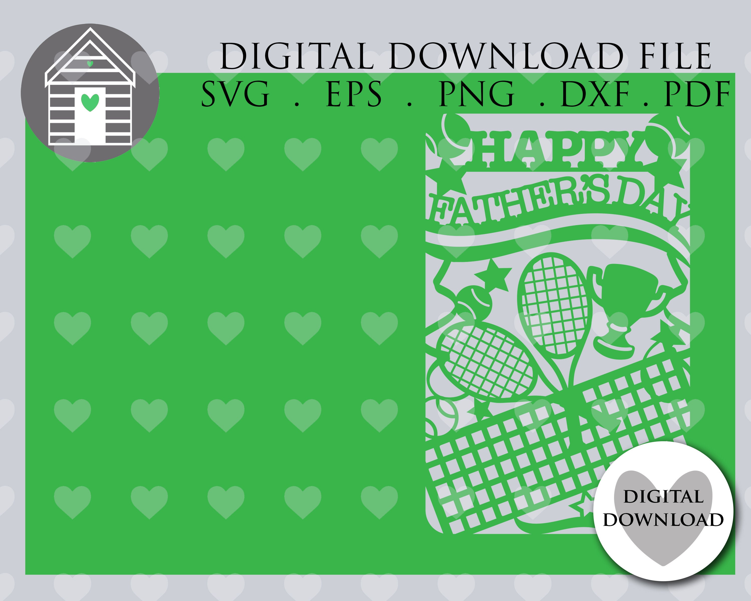 SVG Happy Father's Day Card Tennis Wimbledon Digital - Etsy