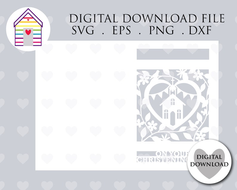 SVG Christening Card Digital Cut File EPS pngdxf File Etsy Canada