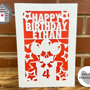Personalized Happy Birthday Card SVG DIY Papercut Design General Birthday Design for Laser Cricut Project