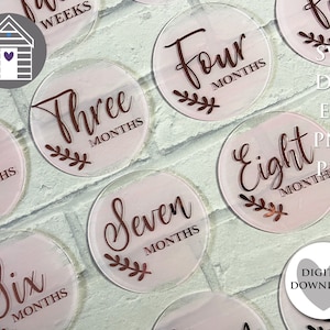 Disques d'étape importante pour bébé SVG - cadeau de baby shower - fichier numérique - EPS - fichier PNG-Dxf - nouveauté - grossesse - bébé garçon - idée cadeau bébé fille