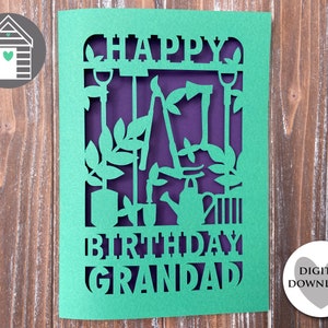 Carte de joyeux anniversaire SVG | Personnalisez avec n'importe quel nom | Personnaliser | Fichier numérique découpé-EPS-PNG-Dxf-Pdf | Créez le vôtre avec Cricut