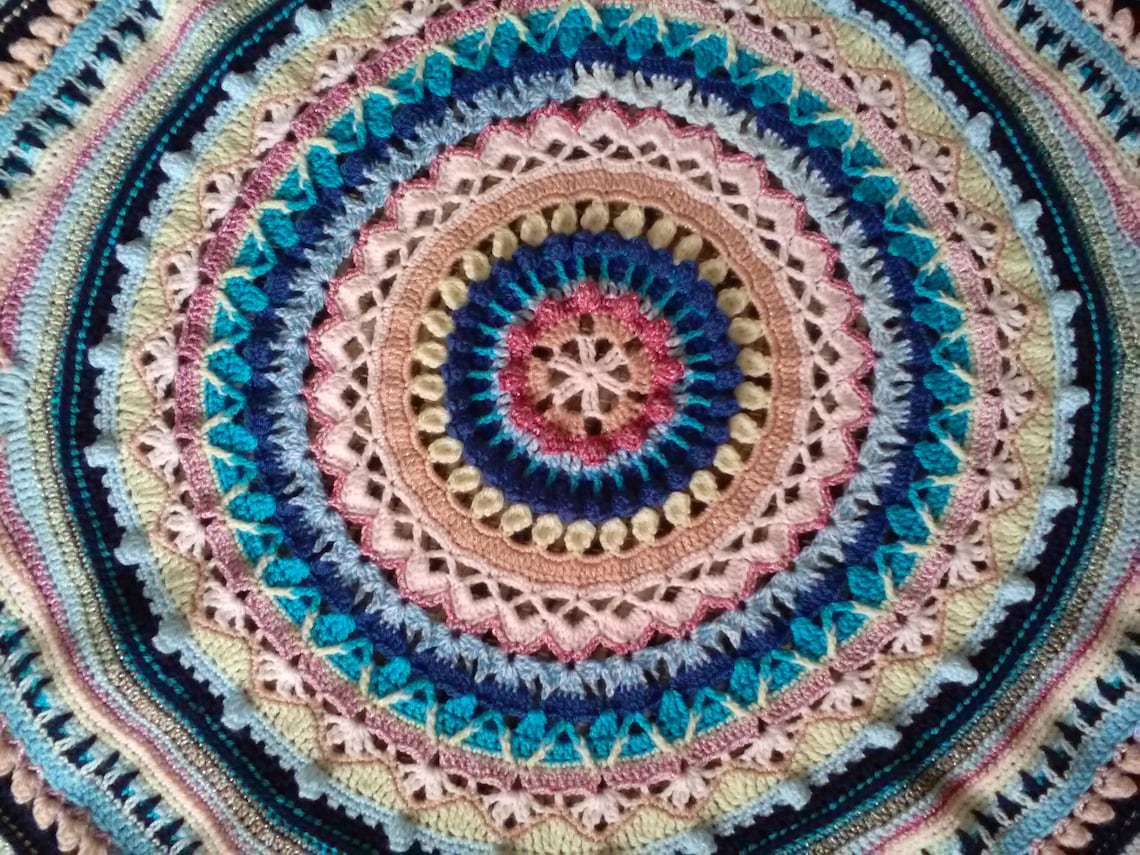 Crochet Mandala Blanket / Mandala Throw / Crochet Throw Etsy