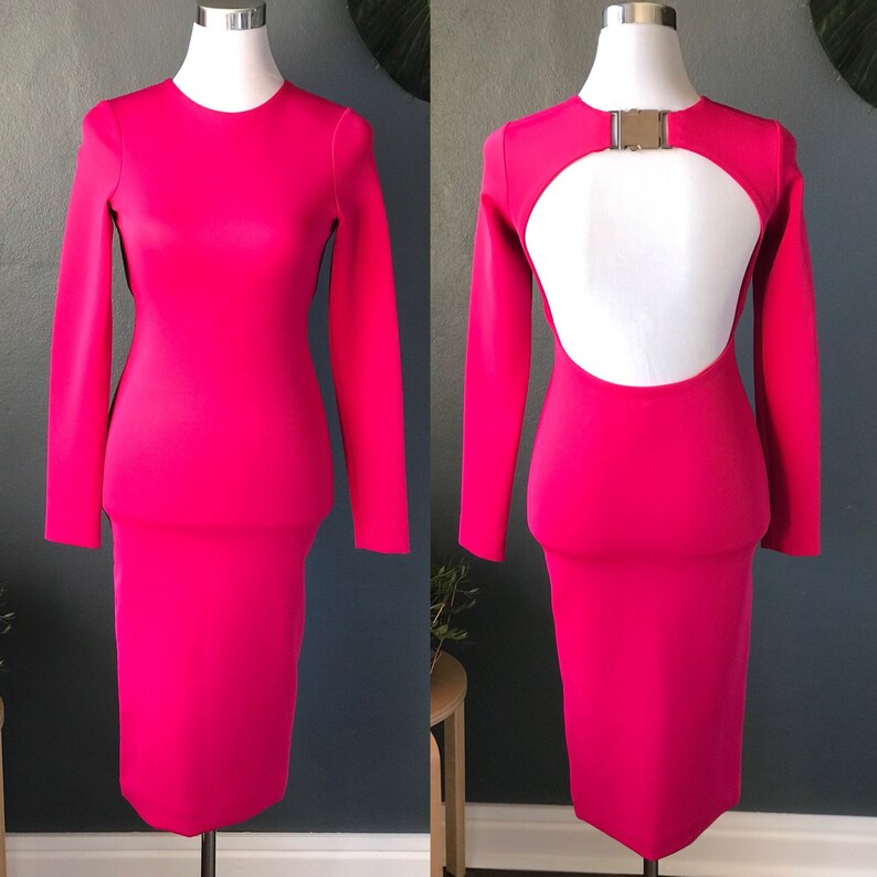 hot pink backless dress