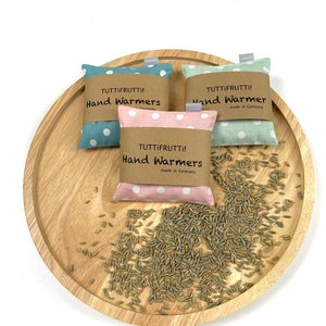 TUTTiFRUTTi hand warmer dots, Ökotex cotton with rye, spelt, rapeseed and cherry stones in different patterns