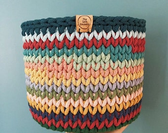 Multi Coloured Crochet Basket Kit, Crochet Basket Kit, Crochet Kit, Craft Kit