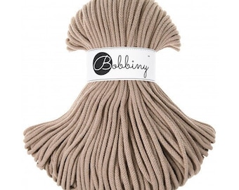 Sand Bobbiny Premium 5mm Braided Cord, Crochet, Macrame Cord 100m/108yds