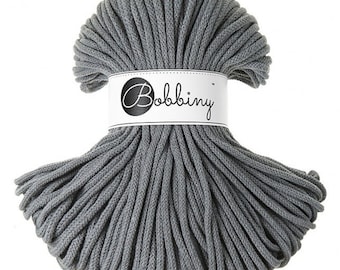 Steel Bobbiny Premium 5mm Braided Cord, Crochet, Macrame Cord 100m/108yds