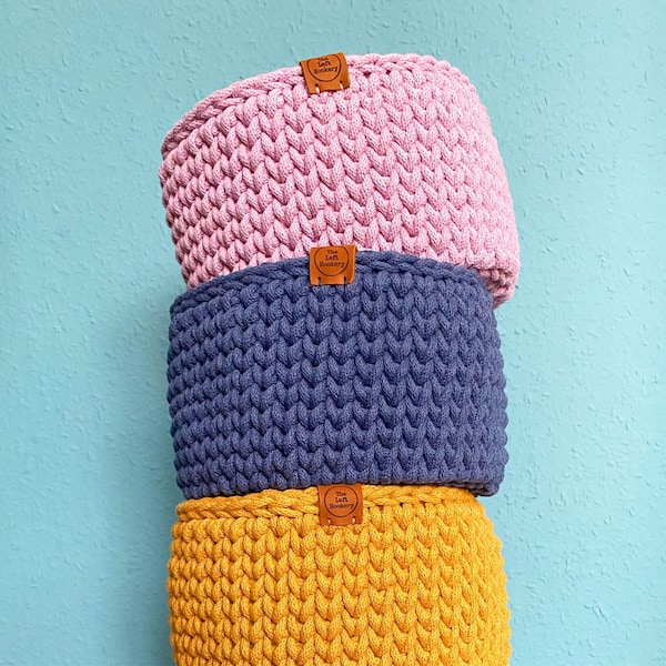 Modèle de panier au crochet - Aspect tricoté | Motif de panier aspect tricot | Motif de panier | Patron au crochet | Motif | Patron PDF