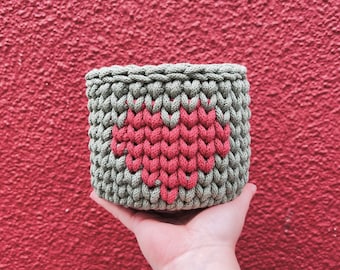 Crochet Heart Basket Kit , Crochet Basket Kit , Crochet Kit , Craft Kit