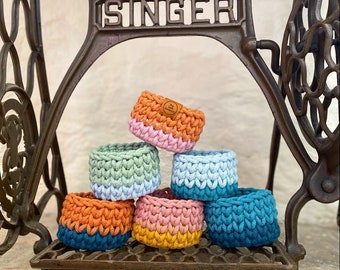 Tutti Frutti Tiny Crochet Basket | Handmade Basket | Crocheted Basket |  Basket | Storage Basket | Crochet Storage | Crochet Home Decor