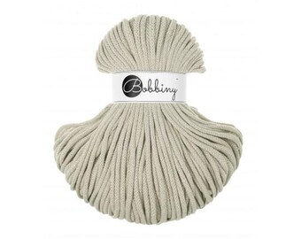 Pale Olive Bobbiny Premium 5mm Braided Cord, Crochet, Macrame Cord 100m/108yds